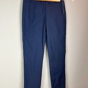Women's Navy Dress slacks, Flat front, side zip Size EU 38